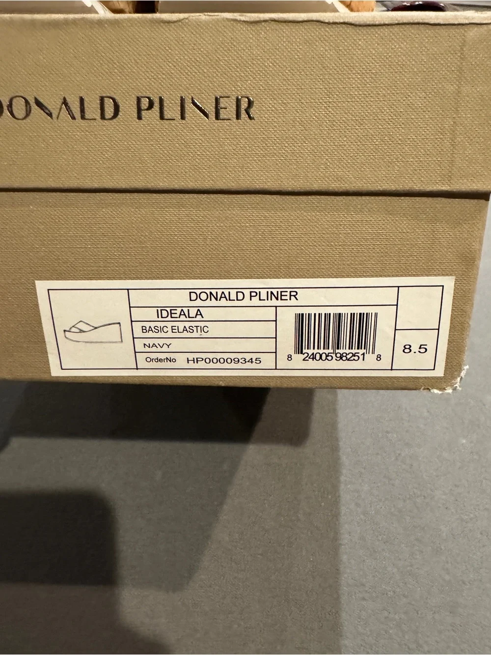 Donald J. Pliner Navy-Trim Ideala Woven Cork Slide Mules New w/box